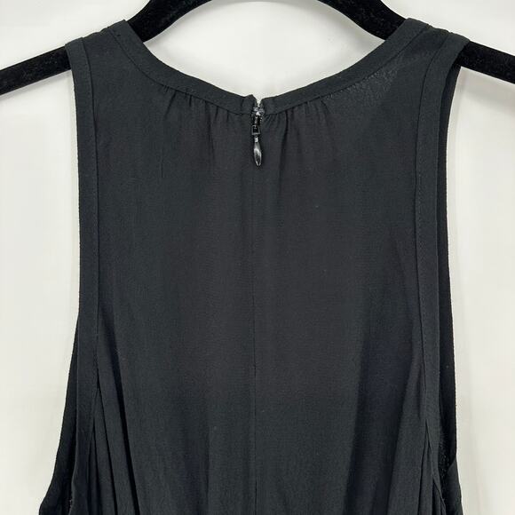 Chelsea28 Black Jewel Neck Sleeveless Tiered Asymmetric Midi Dress Womens XS - Picture 6 of 11